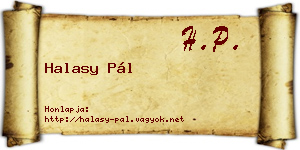 Halasy Pál névjegykártya